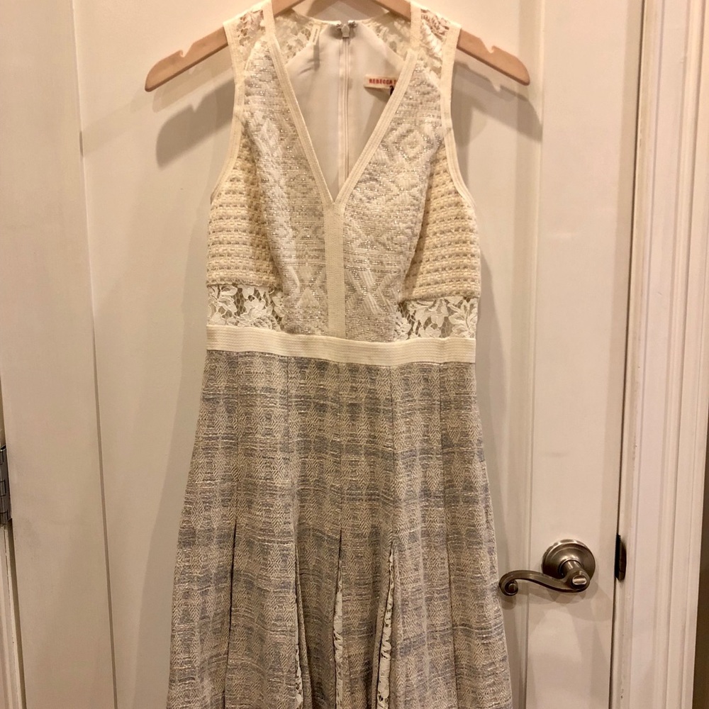 Rebecca Taylor Lace & Tweed Combo Dress Sz 0